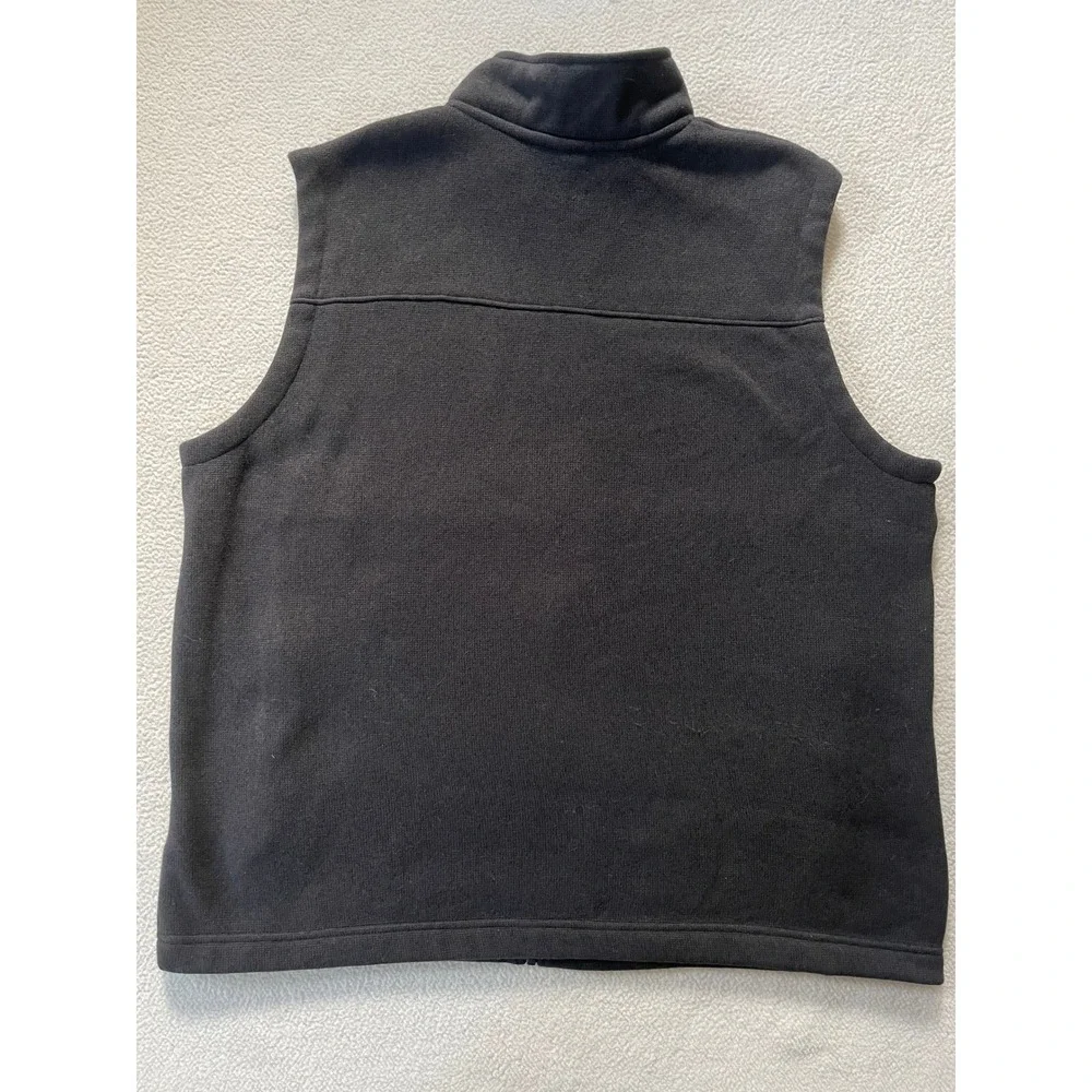 The North Face Mens XL Vest Black Circular Design‎ Fleece Full Zip